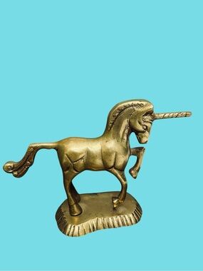 Vintage Brass Unicorn Figurine